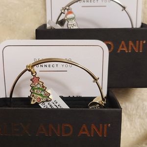 Alex and Ani 2 Christmas Tree & Snowman bangle bracelets 🎄⛄️